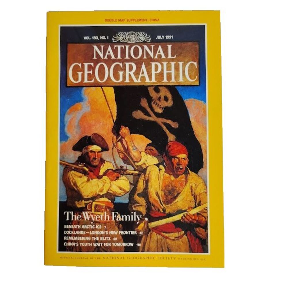 National Geographic Magazine The Wyeth Family July 1991 Vol 180 No 1 Map China